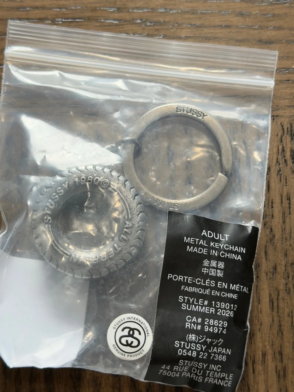 Stussy Silver Tire Keyring